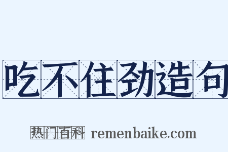吃不住劲造句是什么意思的图片